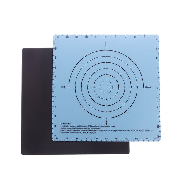 220*220mm Flexible A+B Two-Layer Magnetic Heated Bed Sticker with Scale for 3D Printer