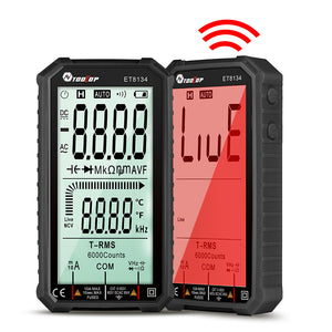 ET8134 4.7-inch Large LCD Screen Smart True RMS Digital Multimeter Automatic + Manual Measure Resistance Diode Capacitance Temperature Frequency Test