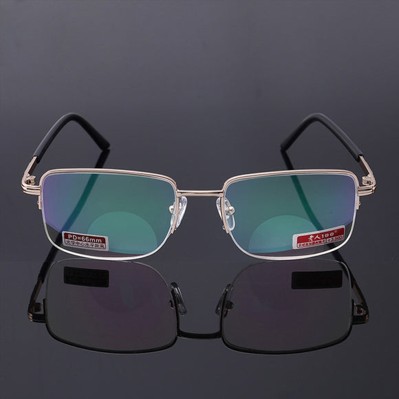 KCASA Bifocal Reading Glasses An-uv Resin Lens Presbyopia Metal Alloy Frame Anti Fatigue