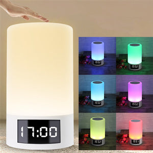 M6 LED Light Wireless Bluetooth Speaker 4000mAh Colorful Bedroom Table Touch Lamp Clock Speaker