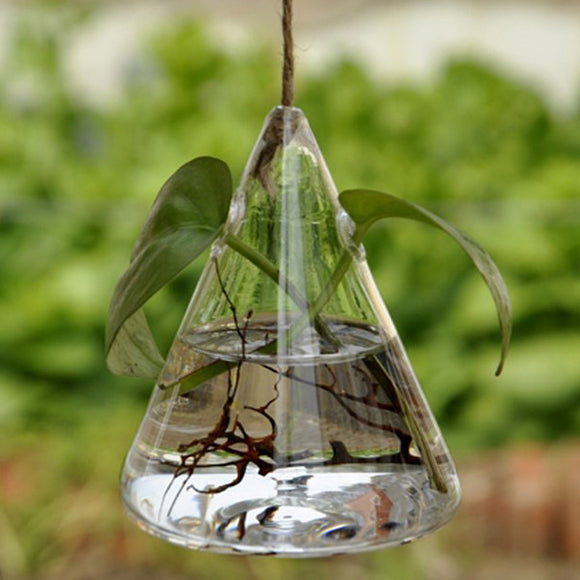 Hanging Triangle Glass Hydroponics Flower Vase Home Garden Wedding Party Decoration