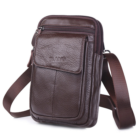 Men Genuine Leather Personalized Crossbody Bag Waist Bag Phone Bag