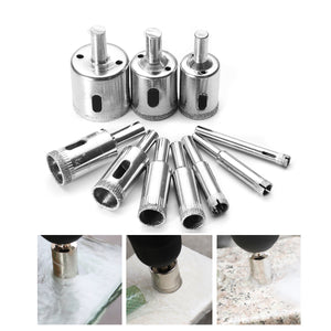 10pcs 6mm-32mm Diamond Hole Saw Set Tile Ceramic Glass Porcelain Marble Hole Saw Cutter