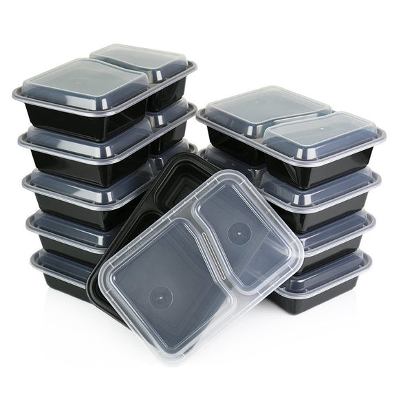 Honana CF-AT054 10 Set 2-Compartment Disposable Lunch Box  Microwave Safe Food Container Lunch Tray