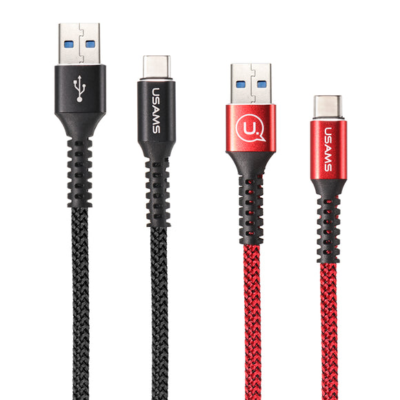 USAMS SJ171 3A Type-C 3.0 Charging Data Nylon Braided Cable 1.2m/3.9ft For Samsung S8 Xiaomi mi5 mi6