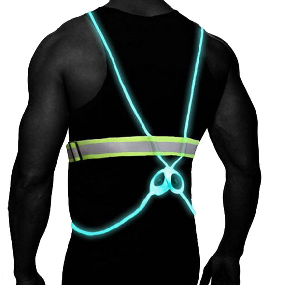 Unisex LED Lighting Sports Reflective Vest LED Light Strap Outdoor Night Running Night Riding Vest