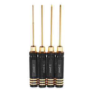 YZ-027 4pcs 1.5/2.0/2.5/3.0mm Hexagonal Titanium Screwdriver Tool Set For RC Model