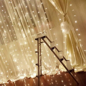 3x3M 300LED Window Curtain Icicle String Fairy Light Outdoor Wedding Party Decor EU Plug AC220V