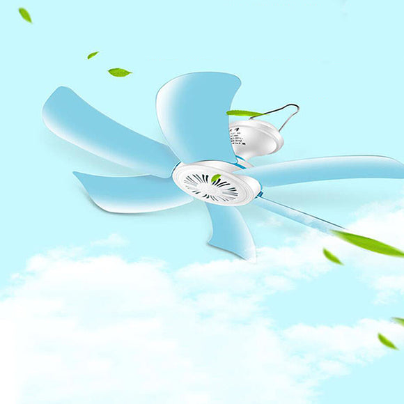 16inch Portable 6 Blades Mini Ceiling Fan Low Noise Hanging Cooler