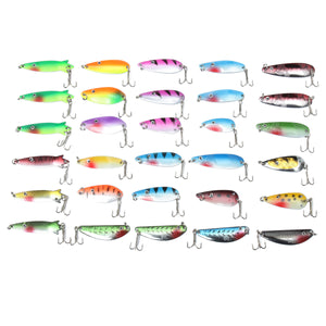 30pcs Assorted Spinner Baits Metal Fishing Lure Minnow Poper Baits Bass