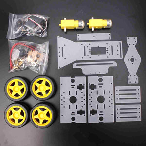 DIY Steering Engine 4 wheel 2 Motor Smart Robot Car Chassis Kit For Arduino