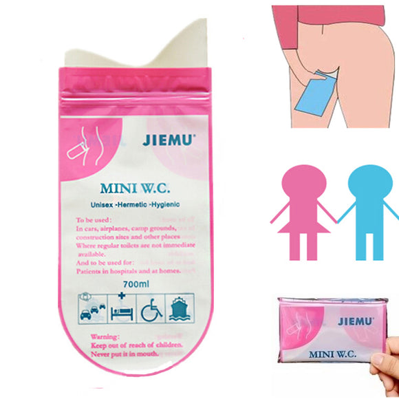 IPRee 4pcs 700ml Portable Urine Bag Travel Emergency Mini Toilet WC Disposable Urinal Storage Pack