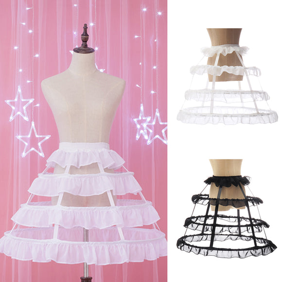 Lady Hoop Cage Skirt Pannier Bustle Crinoline Petticoat Underskirt Dress Costume