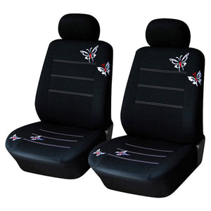 MECO Universal Butterfly Embroidered Car Front Cushion Protect Seat Cover