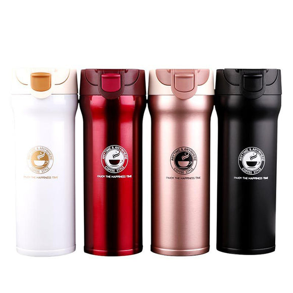 400ML Vacuum Cup Water Bottle Food Grade Stainless Steel Insulated Thermos Tea Coffee Drinking Mug