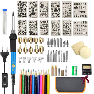 HANDSKIT 76Pcs 110V 220V 60W Adjustable Temperature Soldering Iron Kit Solder Welding Tools Desoldering Pump Heater