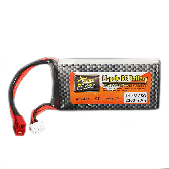 ZOP Power 11.1V 2200MAH 35C  3S Lipo Battery T Plug For RC Models