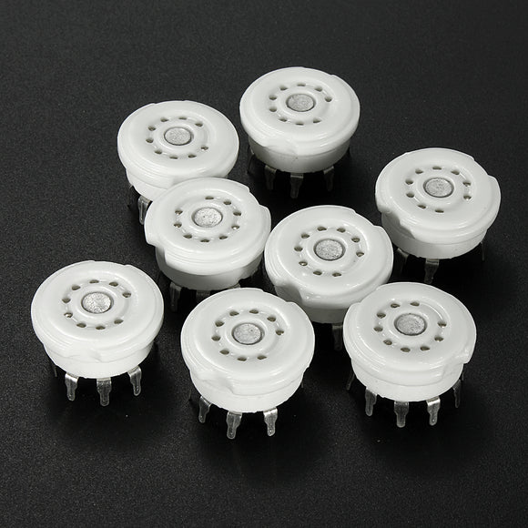 8pcs 9Pin PCB Ceramic Vacuum Tube Socket Valve Base 12AX7 12AU7 ECC83 DIY Parts