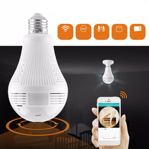 360 960P Smart Wireless Camera LED Light Bulb FishEye CCTV 1.3MP Panoramic Security for Home AC100-240V