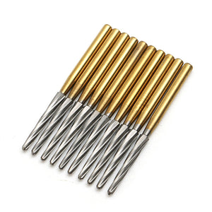 10Pcs 25mm Dental Trimming Finishing Burs Carbide Titanium Tungsten Steel Drill Bits