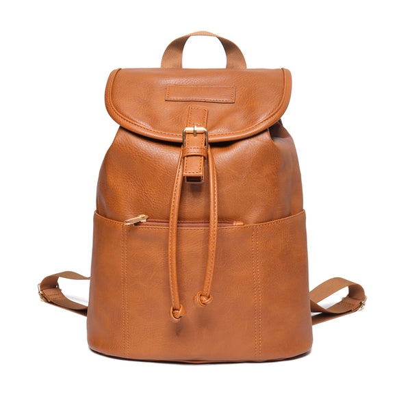 Trend Solid Pure Color Large-capacity Ladies Backpack Shoulder Bag