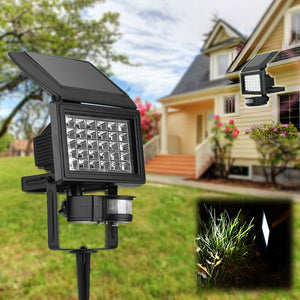 Solar Power Super Bright 30 LED Body Induction Light Garden Wall-mounted Spot Lightt