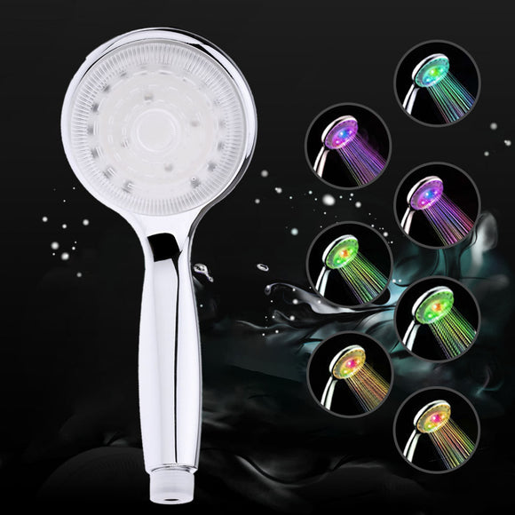 Adjustable Water Power Pressurize Filtered Shower Handheld Bathroom 5 Light LED 7-Color Shower Head