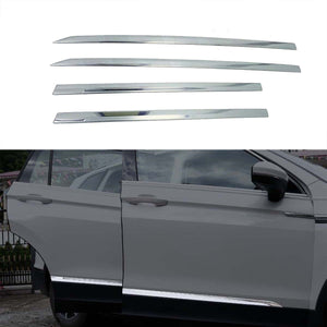 4pcs Chrome Body Side Door Molding Trim Cover Garnish For VW Tiguan 2017-2019