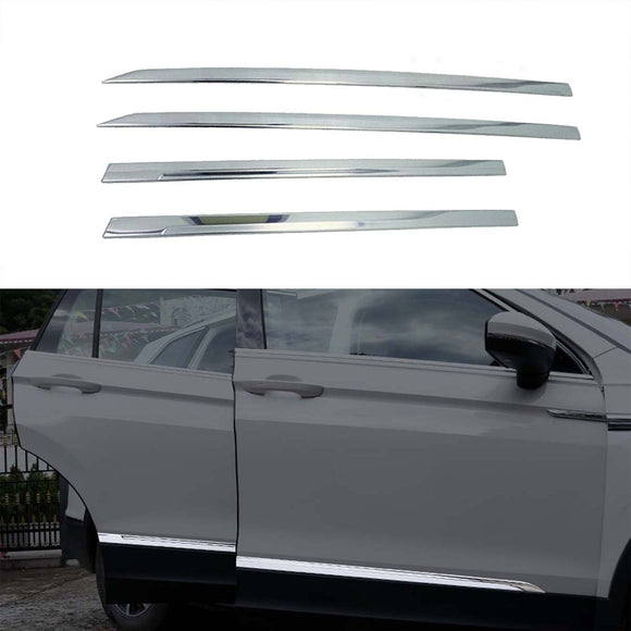 4pcs Chrome Body Side Door Molding Trim Cover Garnish For VW Tiguan 2017-2019