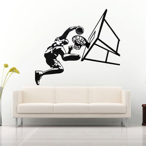 60X100CM Dunk Basketball Player Wall Sticker Removable Sports Basketball Decal Home Room Wall Decor