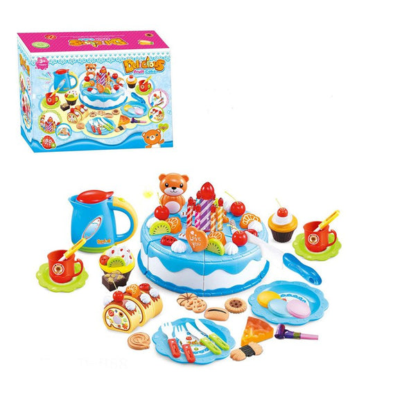 80PCS/Set Cutting Cake Food Toys Kid Kitchen Pretend Play Toy Birthday Gift