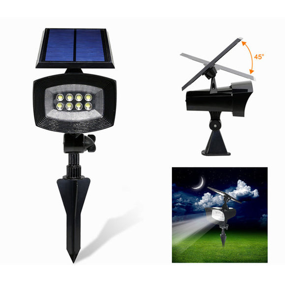 8 LED Pure White Solar Spotlightt Outdoor Garden Lawn Landscape Path Lamp