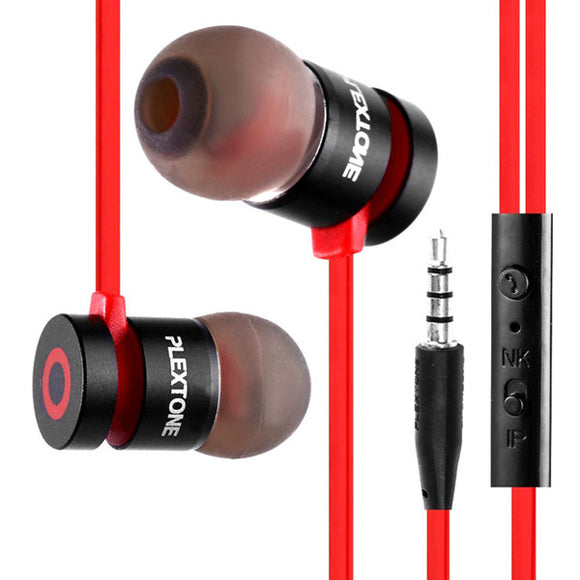 PLEXTONE X38M In-ear Bass Noise Canceling Wired Control Headset Earphone With Mic