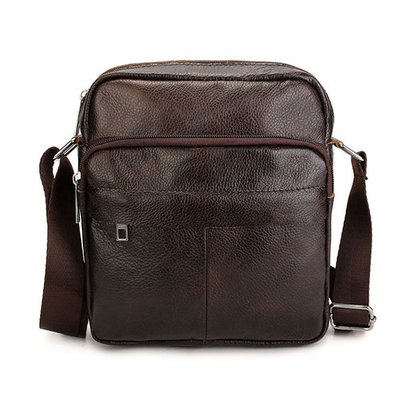 Men Cowhide Genuine Leather Business Casual Messenger Crossbody Bag