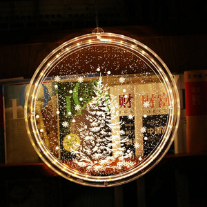 Battery Powered 3D Christmas Tree LED String Light Hanging Night Lamp for Indoor Garland Home Decoration