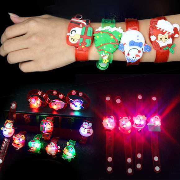 Christmas Gift Luminous Wrist Band Cartoon LED Flash Bracelet Toys For Kids Children Presents