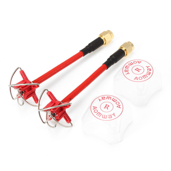 AOMWAY 5.8G 3dBi RP-SMA Male Four Lobe RHCP VTx/VRx FPV Antenna