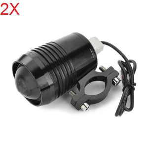 2Pcs Black Motorcycle U2 LED Headlights High Low Beam Light