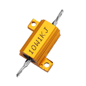 RX24 10W 1KR 1KRJ Metal Aluminum Case High Power Resistor Golden Metal Shell Case Heatsink Resistance Resistor