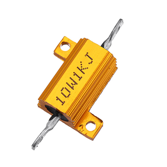 RX24 10W 1KR 1KRJ Metal Aluminum Case High Power Resistor Golden Metal Shell Case Heatsink Resistance Resistor