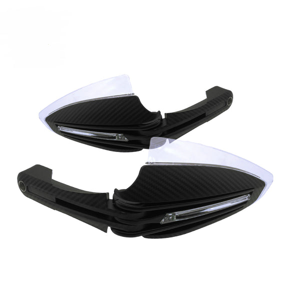 Pair 20mm Universal Motorcycle Handguard With LED White Yellow Turning lights