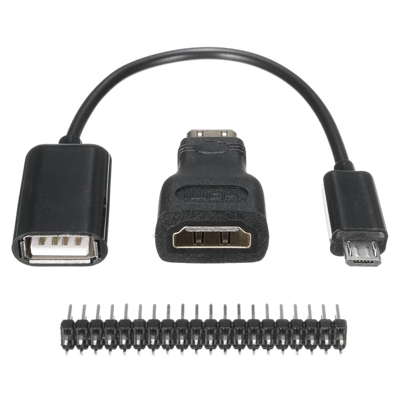 10Sets 3 in 1 Mini HD to HD Adapter+Micro USB to USB Female Cable+40P Pin Kits