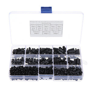 Suleve M3NH16 780Pcs M3 Nylon Screw Black Hex Screw Nut Nylon PCB Standoff Assortment Kit