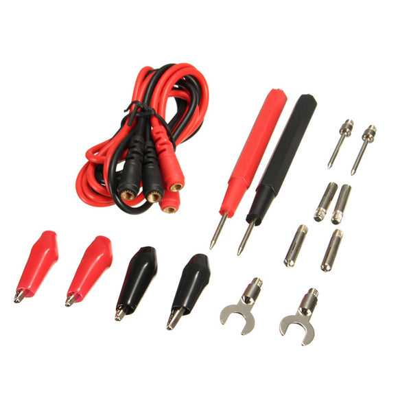 16pcs Multifunction Digital Multimeter Probe Test Alligator Clip Leads Cable