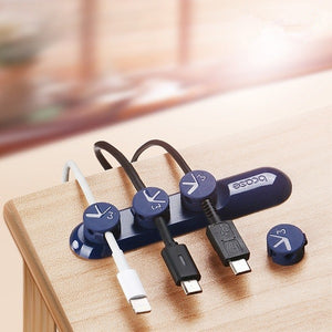 Bcase TUP Magnetic Desktop Cable Clips Cord Management Tiny 3 Size in 1 Wire Cable Organizer