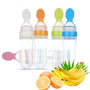 Baby Squeezing Feeding Spoon Silicone Training Scoop Rice Cereal Food Supplement Feeder Safe Tablewa