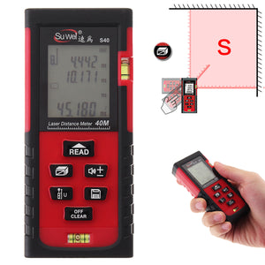 40m LCD Digital Laser Distance Meter Range Finder Diastimeter Construct  Measuring Tool