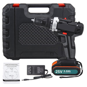 25V Multifunctional Electric Drill High-Power Household Electric Screwdriver 2.2Ah Lithium Battery Power Drills