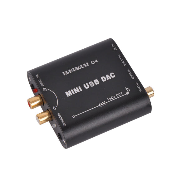 PJ.MIAOLAI Q4 HIFI 24Bit 192Khz Coaxial Optical USB Input DAC Headphone Out Amplifier Audio Decoder