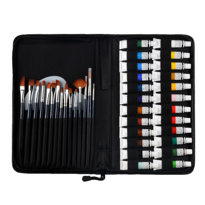 H&B Propylene Pigment 24 Colors Pigment 15 Nylon Painting Brush Palette Set Portable Nylon Packaging